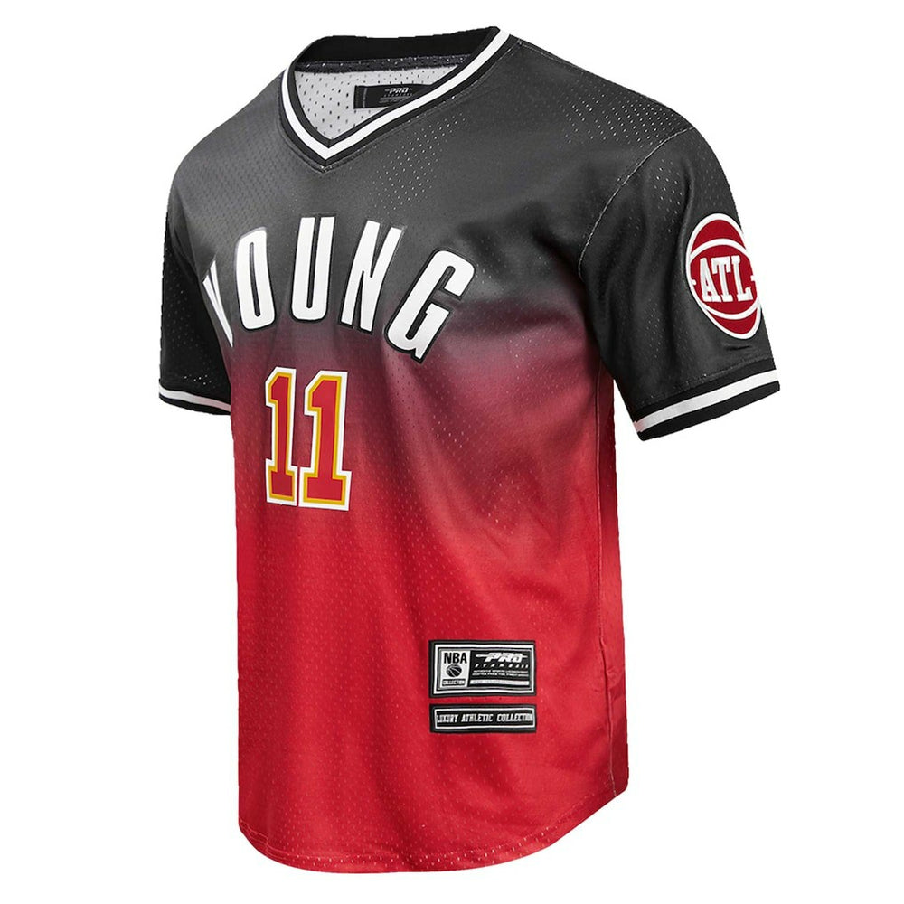 Trae Young Atlanta Hawks Post Ombre Name & Number T-Shirt Black/Red - NBA