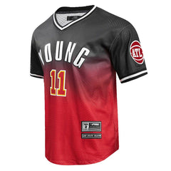 Trae Young Atlanta Hawks Post Ombre Name & Number T-Shirt Black/Red - NBA