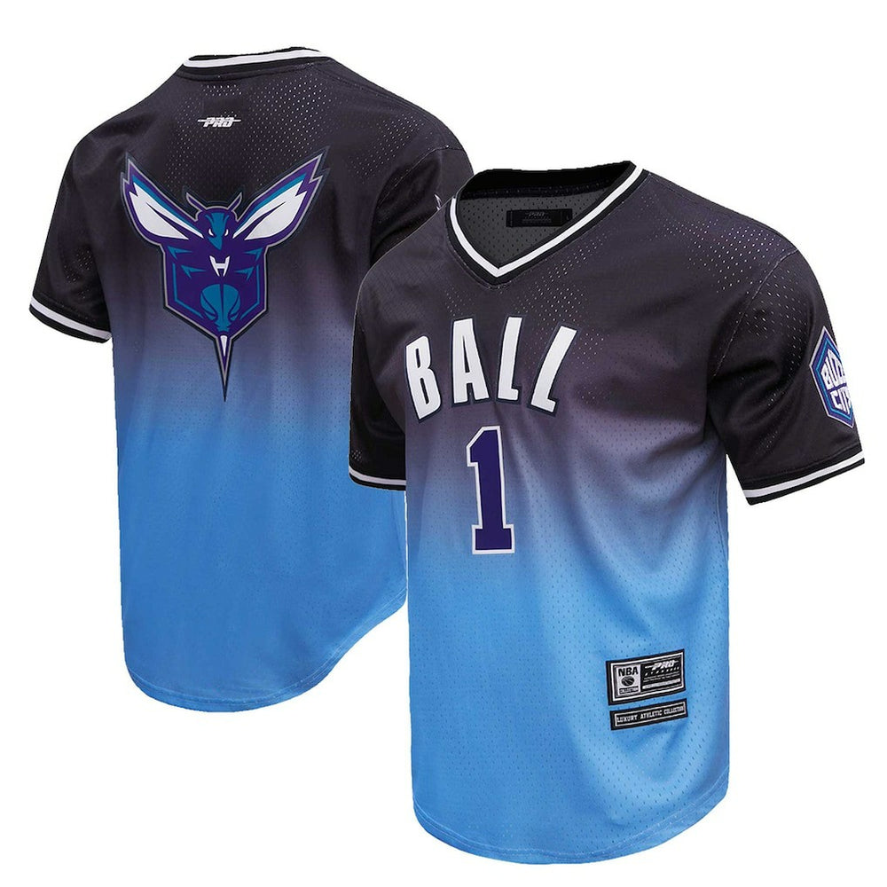 LaMelo Ball Charlotte Hornets Post Ombre Name & Number T-Shirt Navy/Blue - NBA