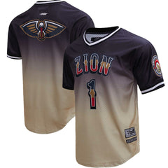Zion Williamson New Orleans Pelicans Post Ombre Name & Number T-Shirt Black/Gold - NBA