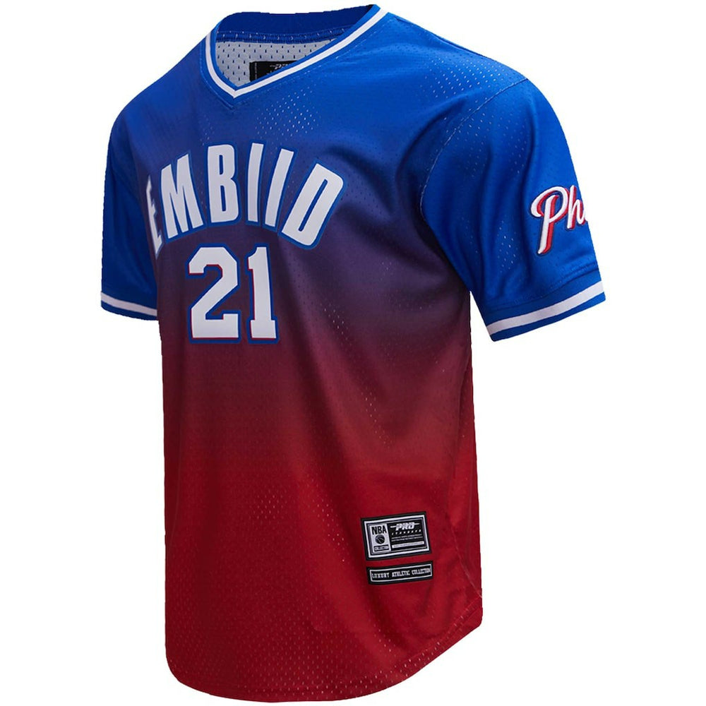 Joel Embiid Philadelphia 76ers Post Ombre Name & Number T-Shirt Royal/Red - NBA