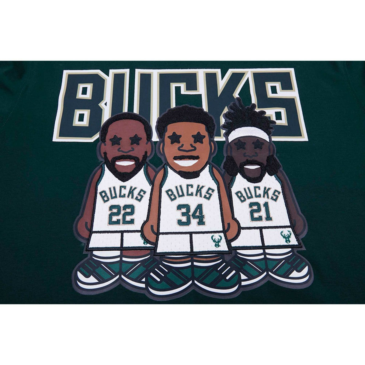 Giannis Antetokounmpo, Jrue Holiday, Khris Middleton Milwaukee Bucks Pro Standard Multi Lineup T-Shirt Hunter Green - NBA