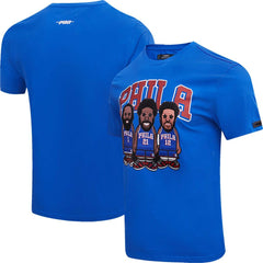 Joel Embiid, Tobias Harris, James Harden Philadelphia 76ers Pro Standard Multi Lineup T-Shirt Royal - NBA