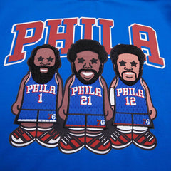 Joel Embiid, Tobias Harris, James Harden Philadelphia 76ers Pro Standard Multi Lineup T-Shirt Royal - NBA