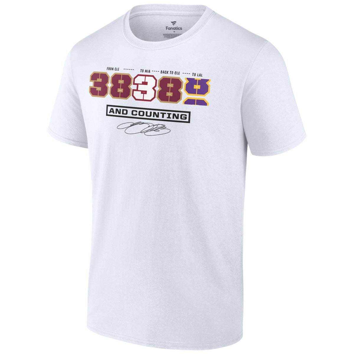 LeBron James NBA All-Time Scoring Record Split Points T-Shirt White - NBA