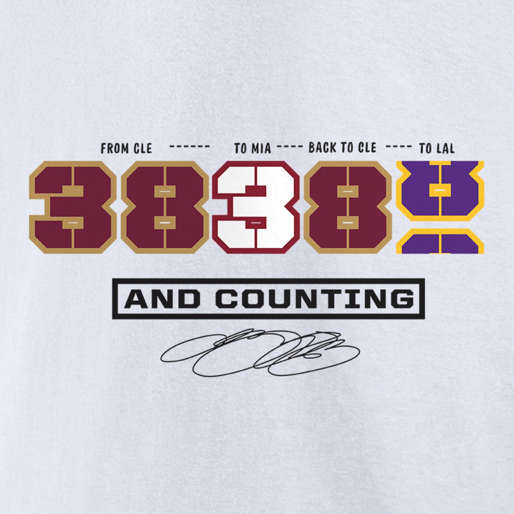 LeBron James NBA All-Time Scoring Record Split Points T-Shirt White - NBA
