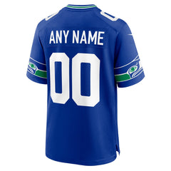 Seattle Seahawks Throwback Custom Jersey Royal | Nike for Sale