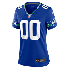 Seattle Seahawks Women's Throwback Custom Jersey Royal | Nike for Sale