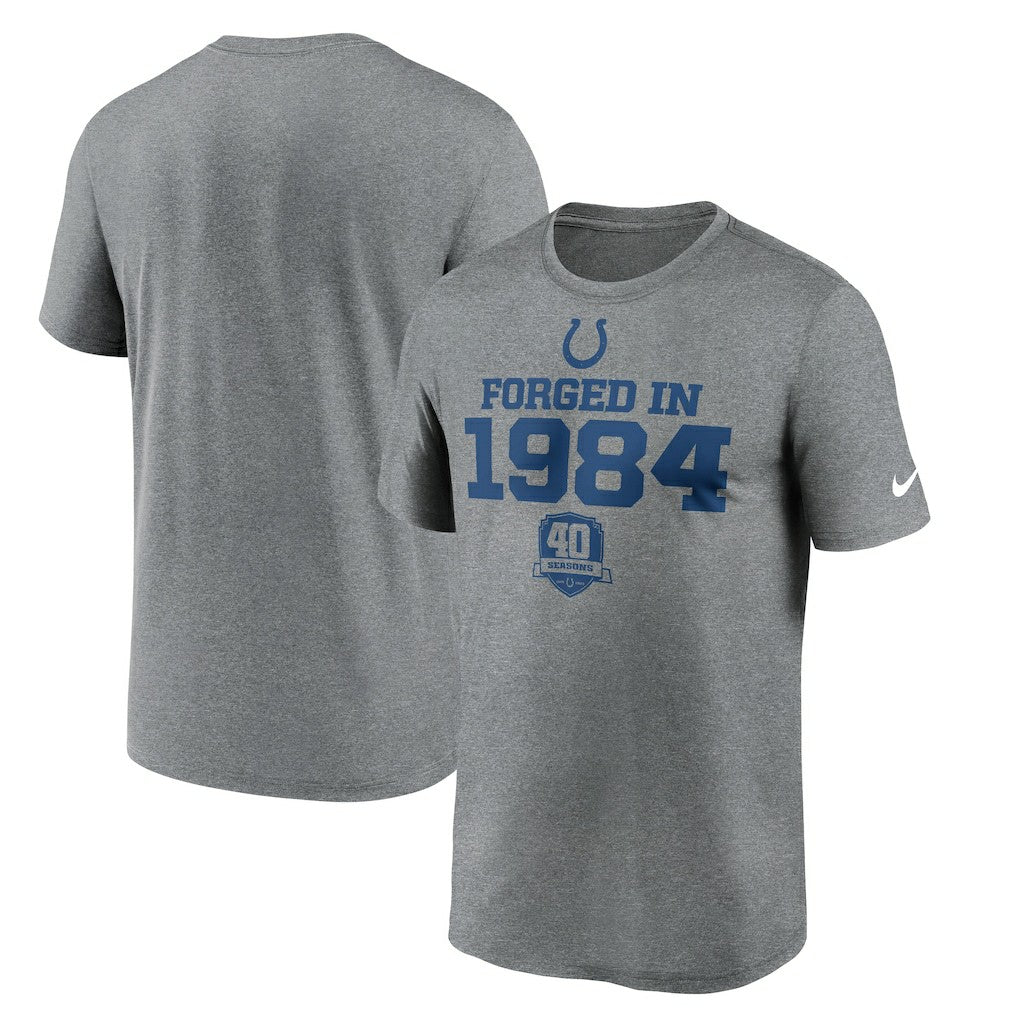 Indianapolis Colts 40th Anniversary Legend Performance T-Shirt Heather Gray | Nike for Sale