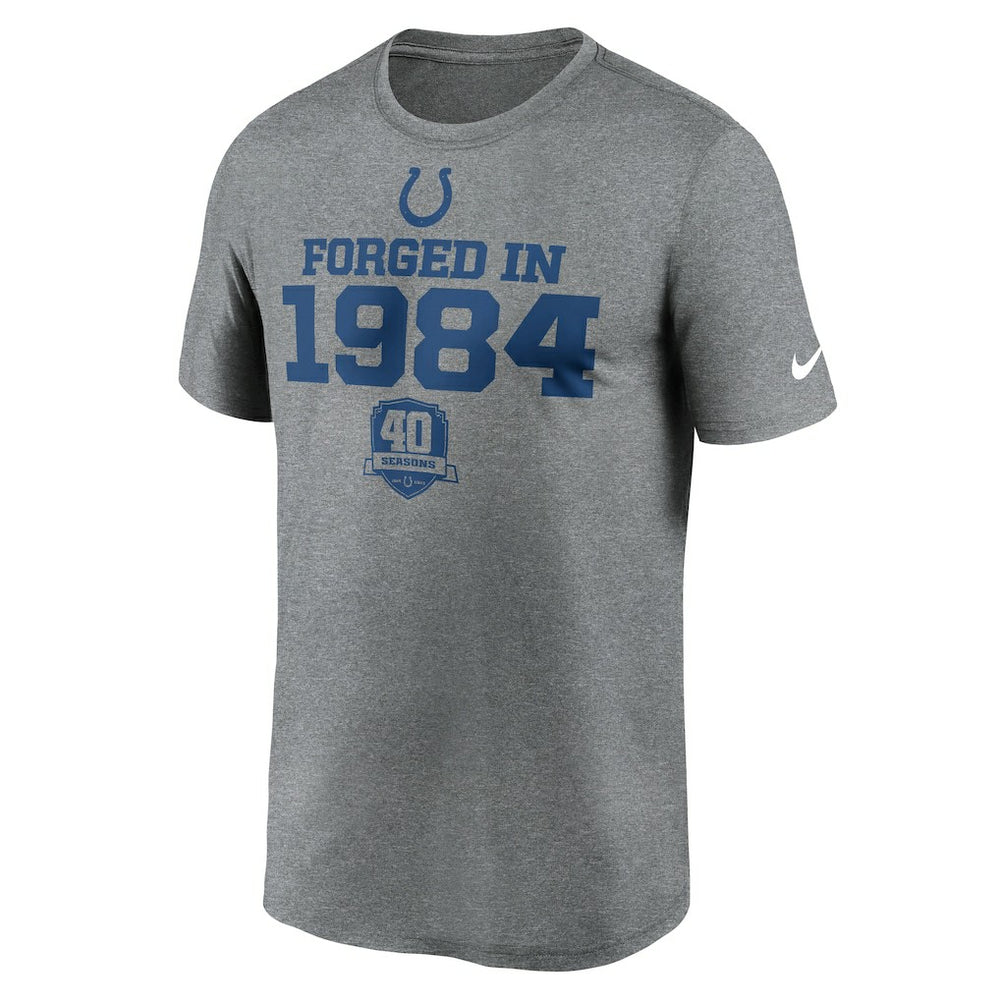 Indianapolis Colts 40th Anniversary Legend Performance T-Shirt Heather Gray | Nike for Sale