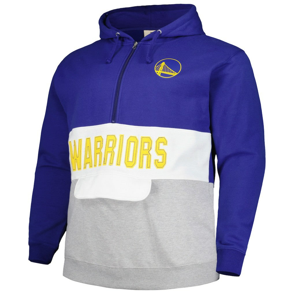 Golden State Warriors Big & Tall Anorak Half-Zip Hoodie Royal - NBA