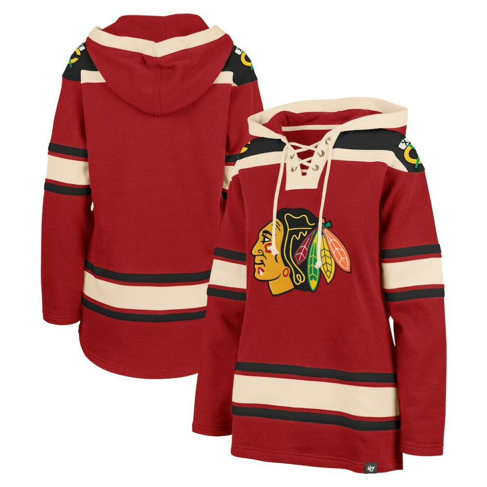Chicago Blackhawks '47 Women's Superior Lacer Pullover Hoodie - Red - NHL