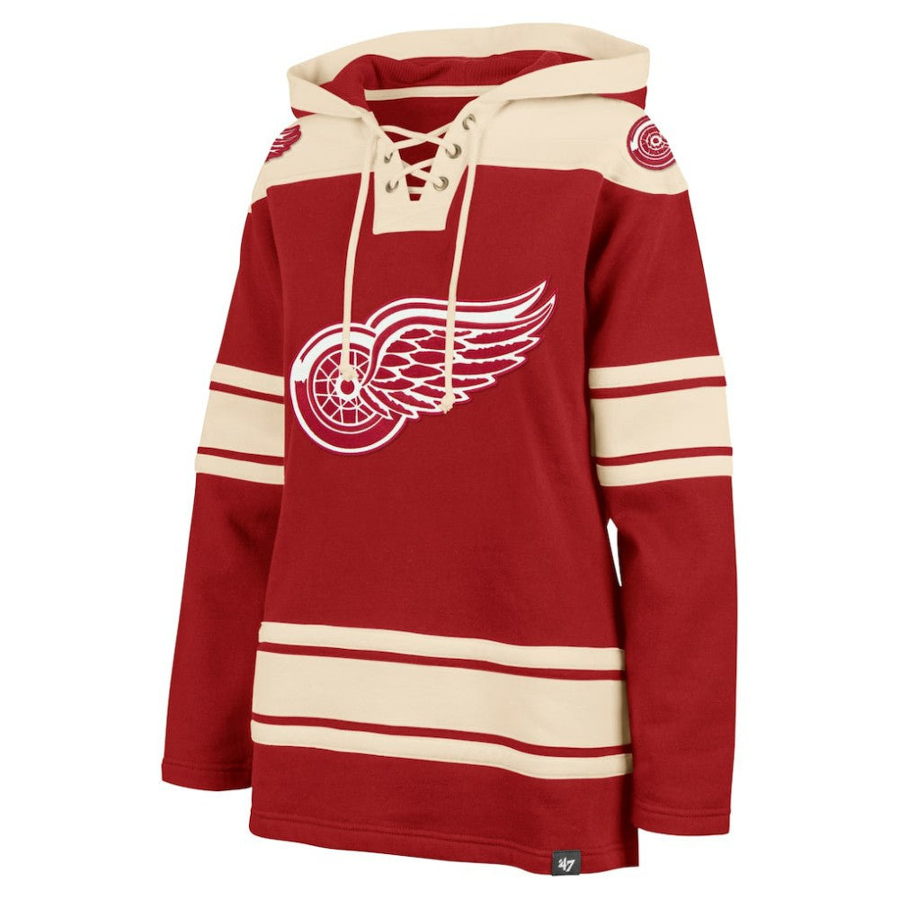 Detroit Red Wings '47 Women's Superior Lacer Pullover Hoodie - Red - NHL