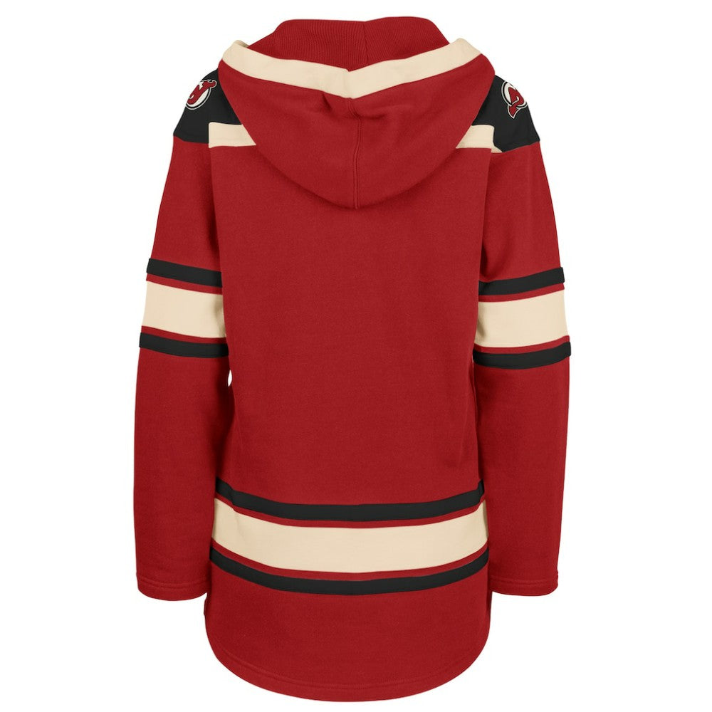 New Jersey Devils '47 Women's Superior Lacer Pullover Hoodie - Red - NHL