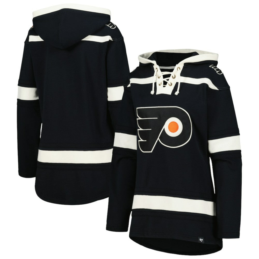 Philadelphia Flyers '47 Women's Superior Lacer Pullover Hoodie - Black - NHL