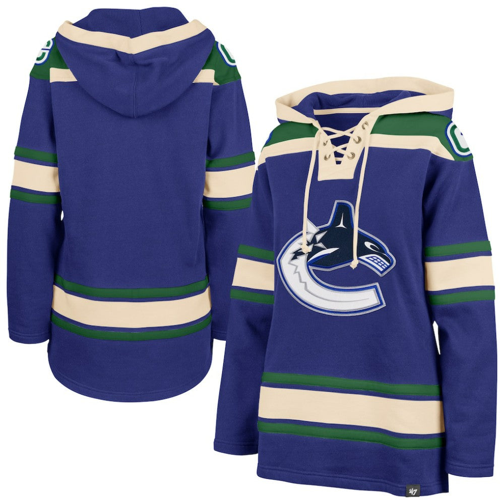Vancouver Canucks '47 Women's Superior Lacer Pullover Hoodie - Blue - NHL