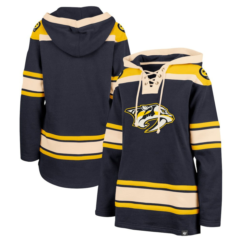 Nashville Predators '47 Women's Superior Lacer Pullover Hoodie - Navy - NHL