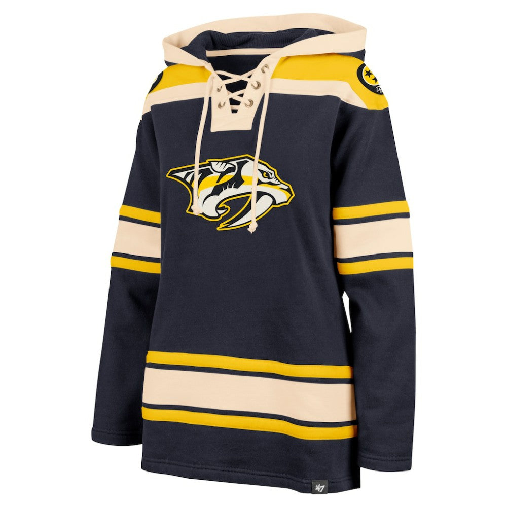 Nashville Predators '47 Women's Superior Lacer Pullover Hoodie - Navy - NHL