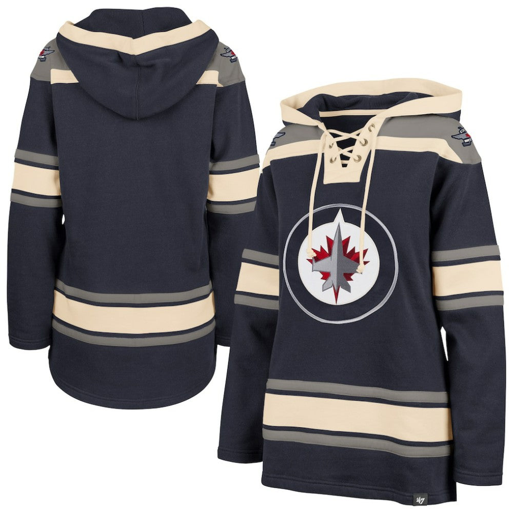 Winnipeg Jets '47 Women's Superior Lacer Pullover Hoodie - Navy - NHL