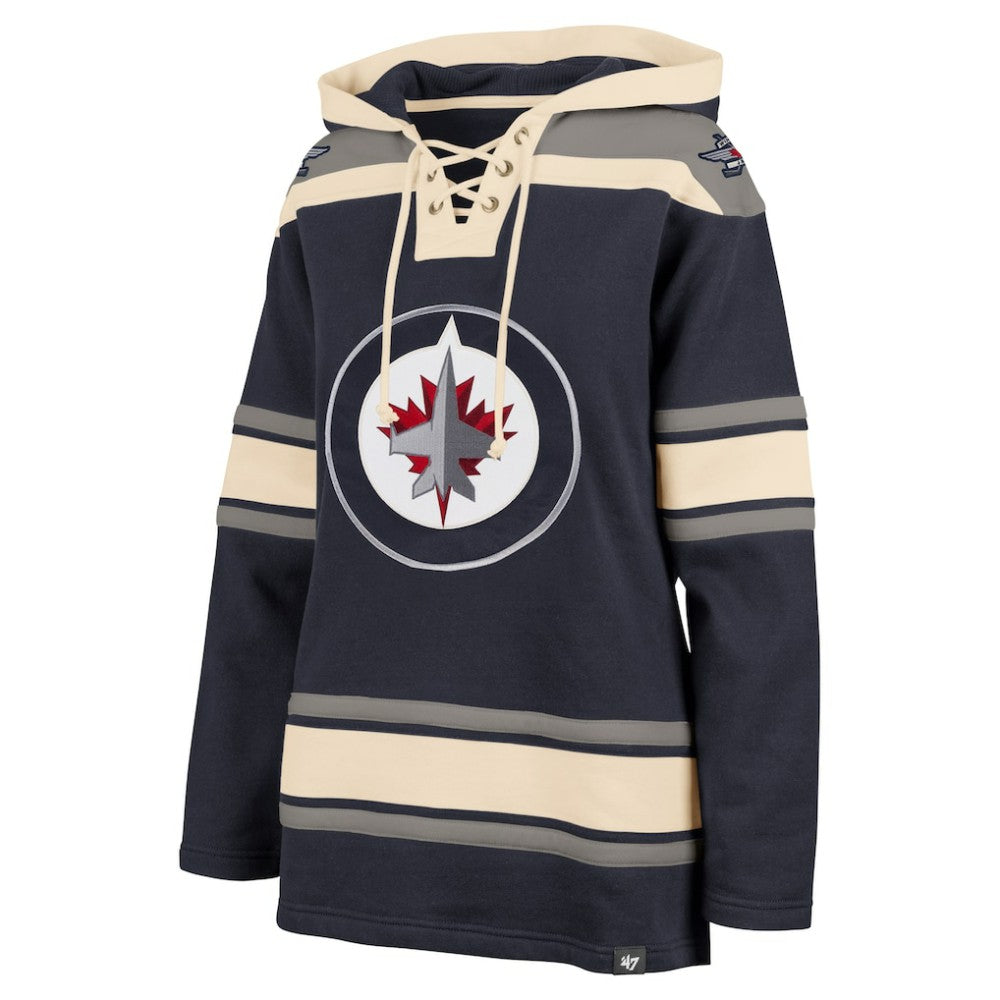 Winnipeg Jets '47 Women's Superior Lacer Pullover Hoodie - Navy - NHL
