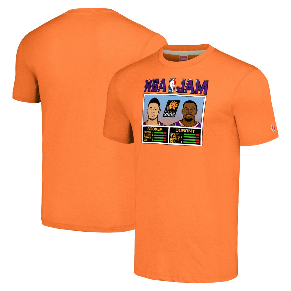 Kevin Durant & Devin Booker Phoenix Suns Homage NBA Jam Tri-Blend T-Shirt Orange - NBA
