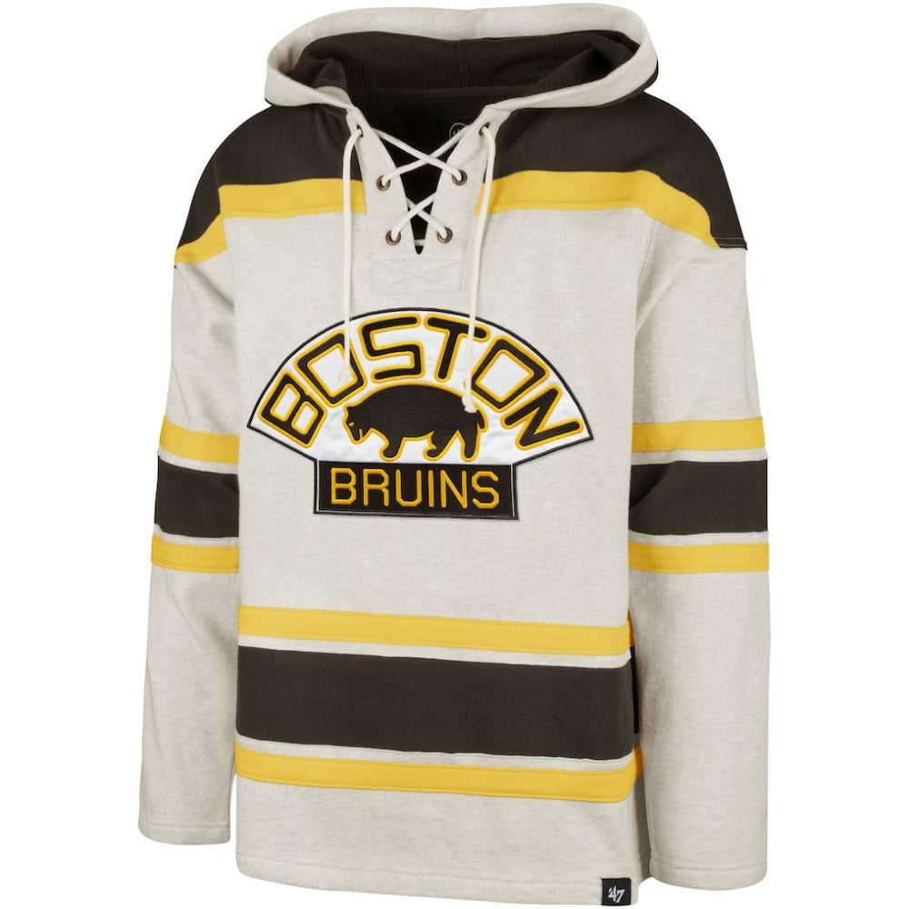 Boston Bruins '47 Rockaway Lacer Pullover Hoodie - Oatmeal - NHL