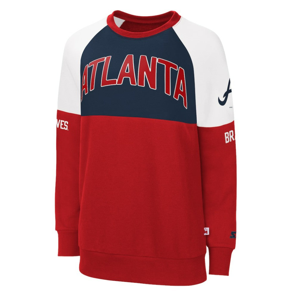 Atlanta Braves Starter Women's Baseline Raglan Pullover Sweatshirt - MLB
