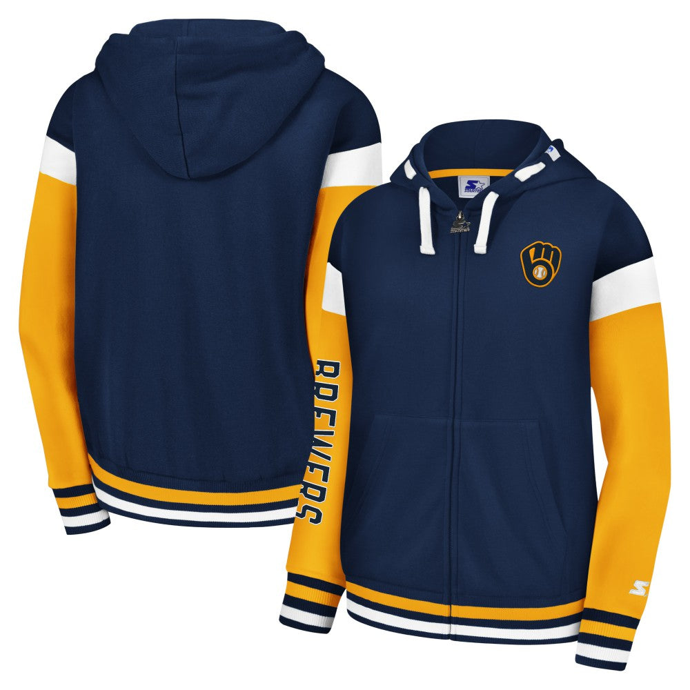Milwaukee Brewers Starter Women's Homestretch Full-Zip Hoodie - MLB