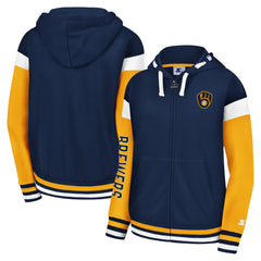 Milwaukee Brewers Starter Women's Homestretch Full-Zip Hoodie - MLB