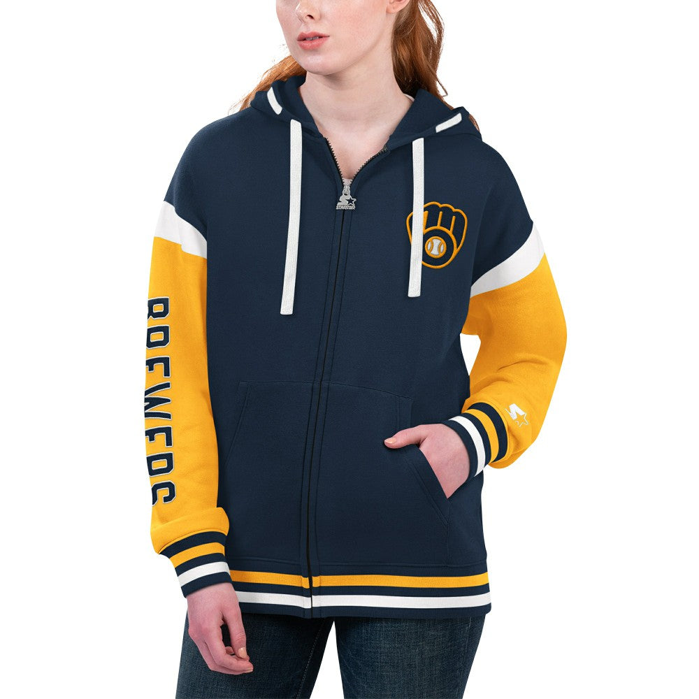 Milwaukee Brewers Starter Women's Homestretch Full-Zip Hoodie - MLB