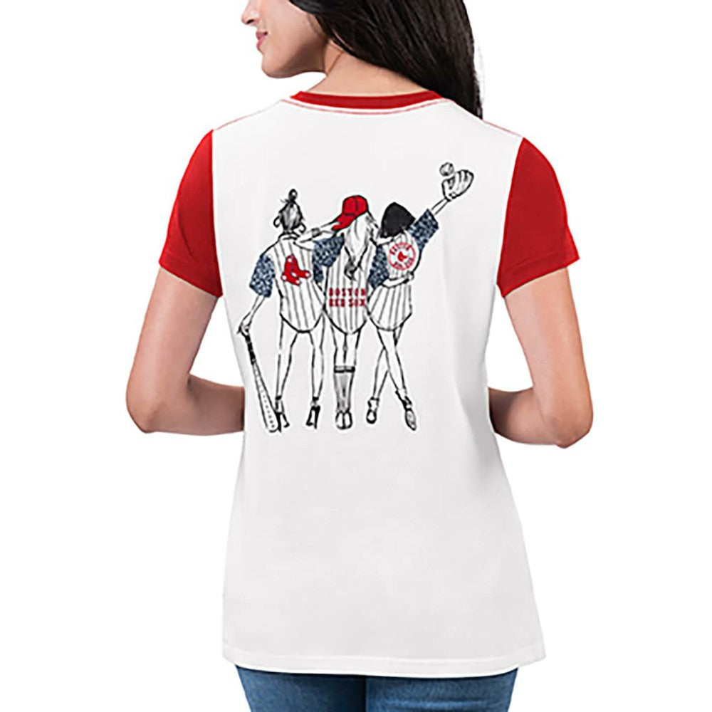 Boston Red Sox G-III 4Her by Carl Banks Women's Illustration Ringer T-Shirt - MLB