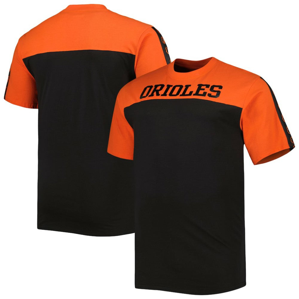 Baltimore Orioles Big & Tall Yoke Knit T-Shirt - Orange/Black T-shirts - MLB