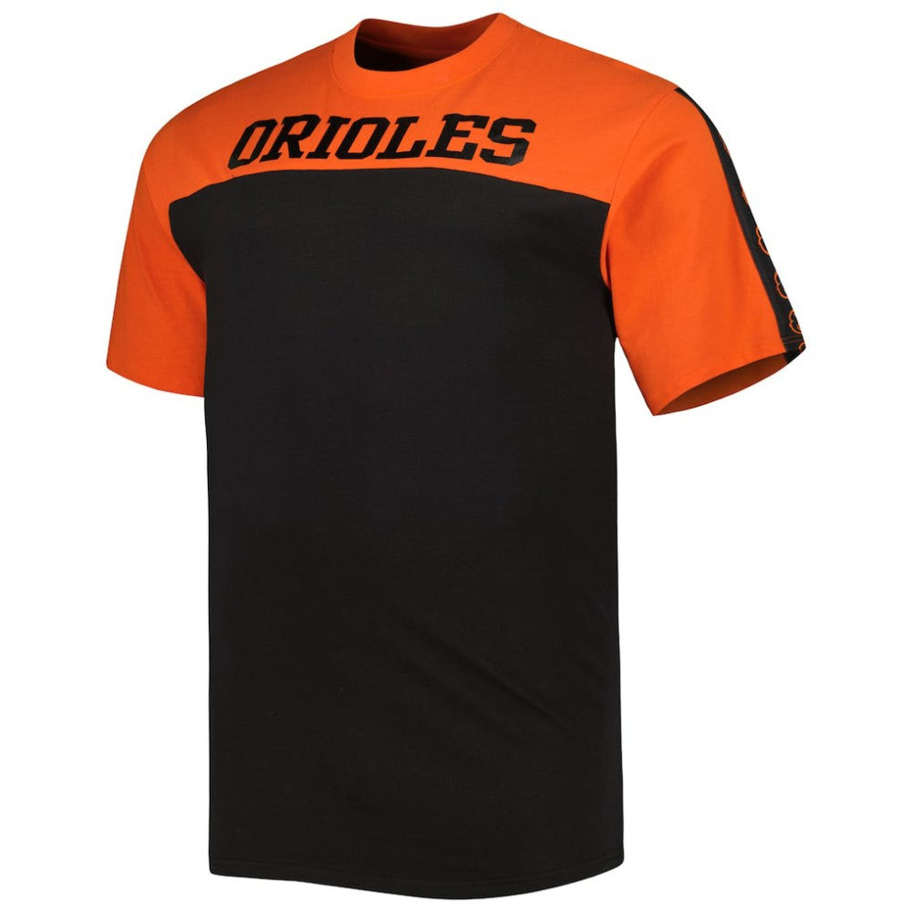 Baltimore Orioles Big & Tall Yoke Knit T-Shirt - Orange/Black T-shirts - MLB