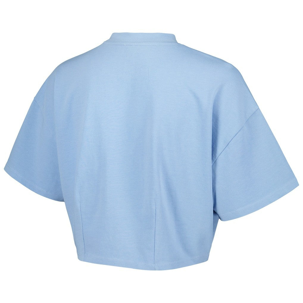 Philadelphia 76ers Lusso Women's Nola Faded Tonal Cropped T-Shirt Light Blue - NBA