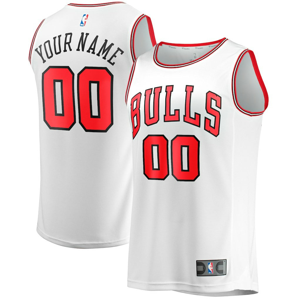 Chicago Bulls Youth Fast Break Replica Custom Jersey Association Editi- White - NBA
