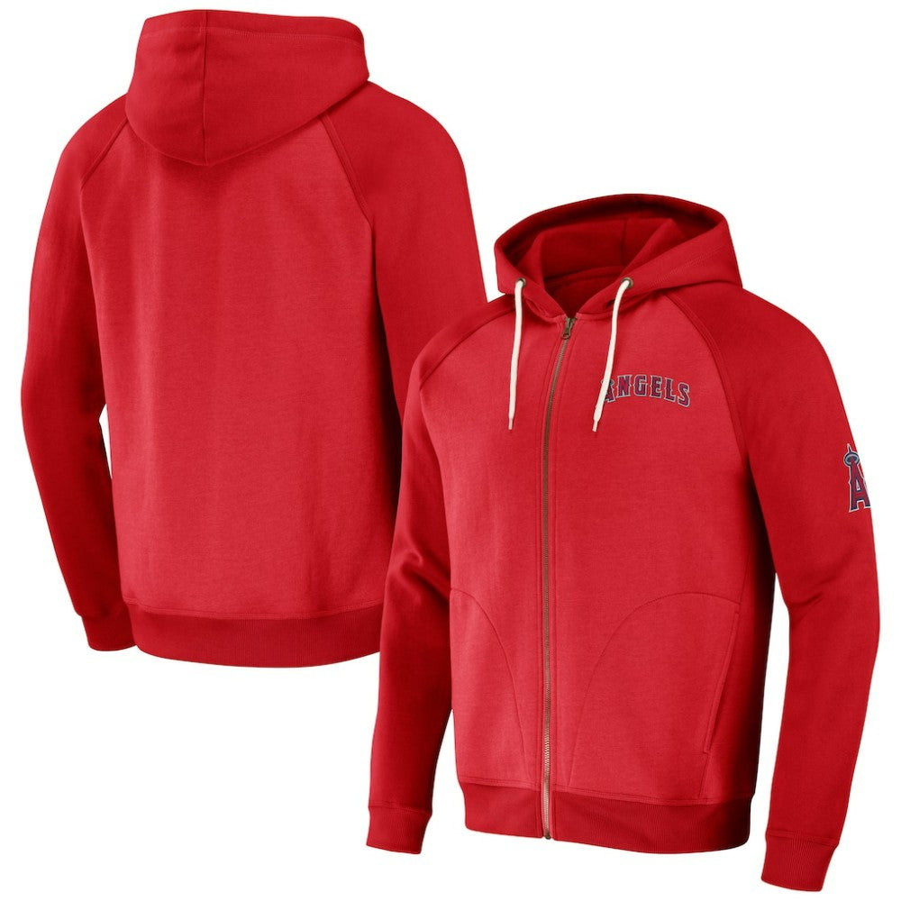Los Angeles Angels Darius Rucker Collection by Fanatics Raglan Full-Zip Hoodie - MLB