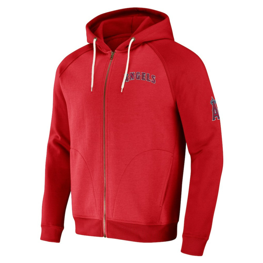Los Angeles Angels Darius Rucker Collection by Fanatics Raglan Full-Zip Hoodie - MLB