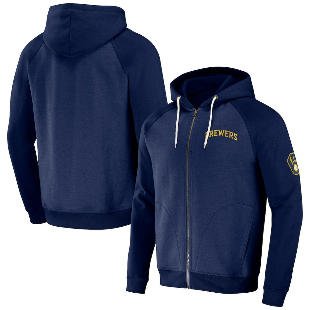 Milwaukee Brewers Darius Rucker Collection by Fanatics Raglan Full-Zip Hoodie - MLB