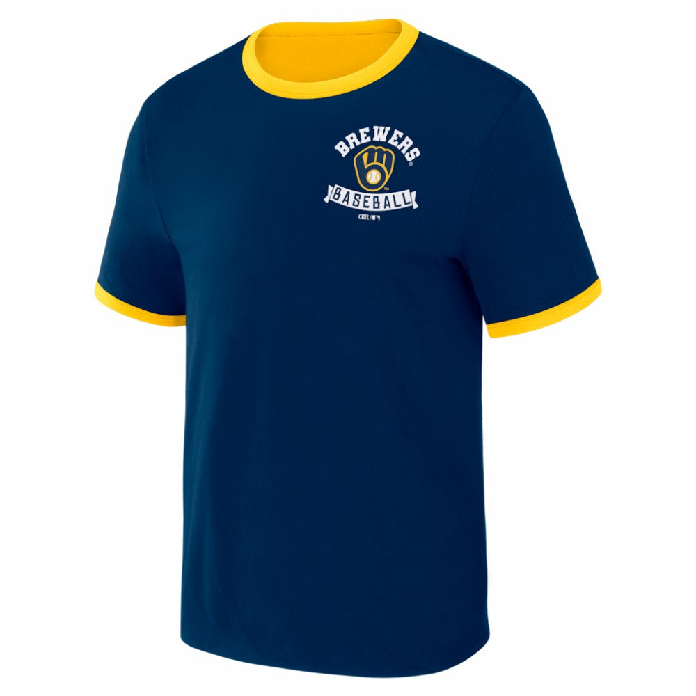 Milwaukee Brewers Darius Rucker Collection by Fanatics Two-Way Ringer Reversible T-Shirt - MLB