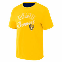 Milwaukee Brewers Darius Rucker Collection by Fanatics Two-Way Ringer Reversible T-Shirt - MLB