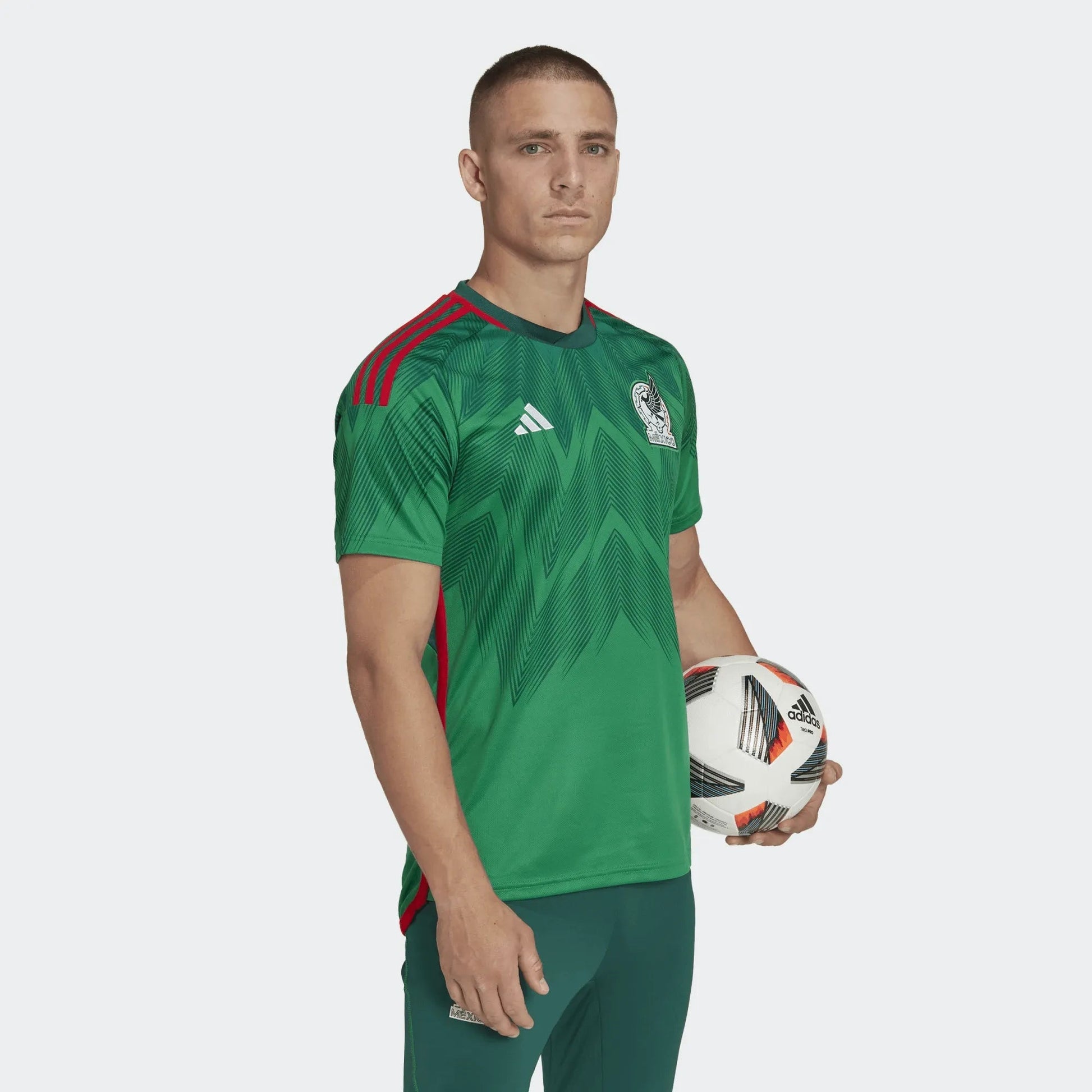 2022-23 Mexico Home Soccer Jersey - Green-Red | Adidas