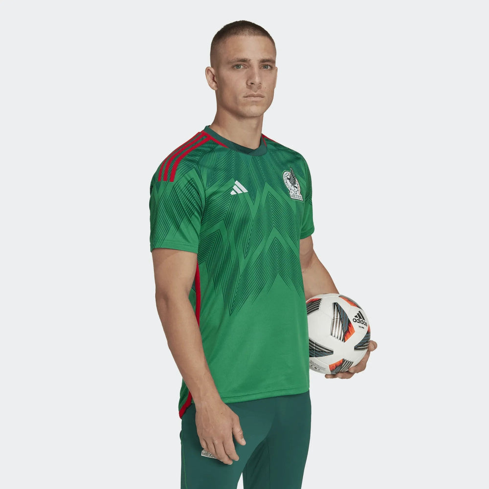 2022-23 Mexico Home Soccer Jersey - Green-Red | Adidas