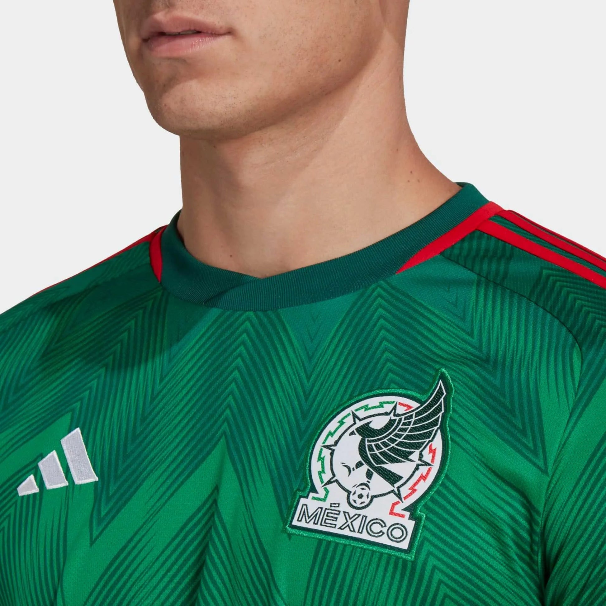2022-23 Mexico Home Soccer Jersey - Green-Red | Adidas