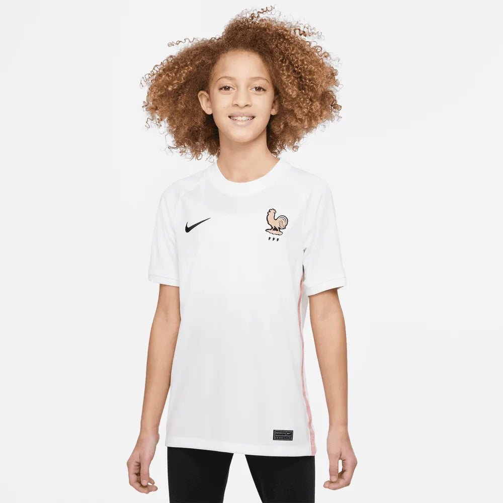 2022-23 France Away Youth Soccer Jersey White-Pink Glaze-Blue | Nike