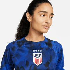 2022-23 USA Away Women 4 Star Soccer Jersey Bright Blue-White | Nike