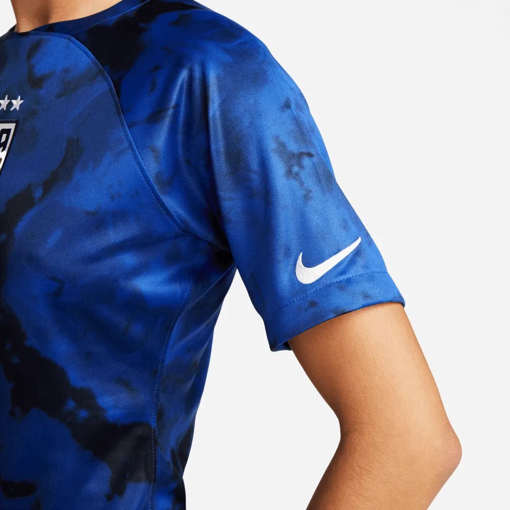 2022-23 USA Away Women 4 Star Soccer Jersey Bright Blue-White | Nike