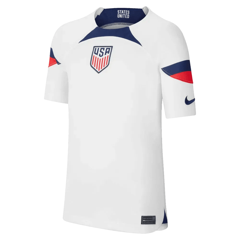 2022-23 USA Home Youth Soccer Jersey White-Loyal Blue | Nike