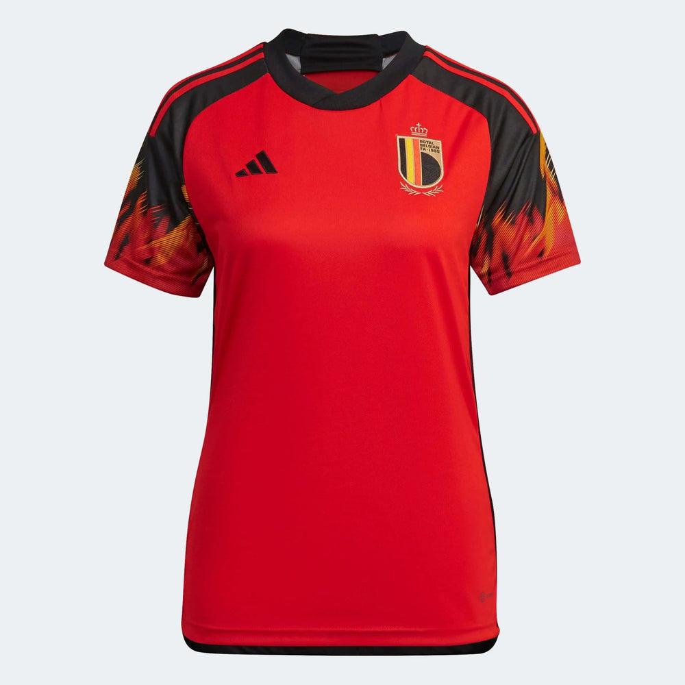 2022-23 Belgium Womens Home Soccer Jersey - Red-Black | Adidas