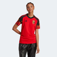 2022-23 Belgium Womens Home Soccer Jersey - Red-Black | Adidas