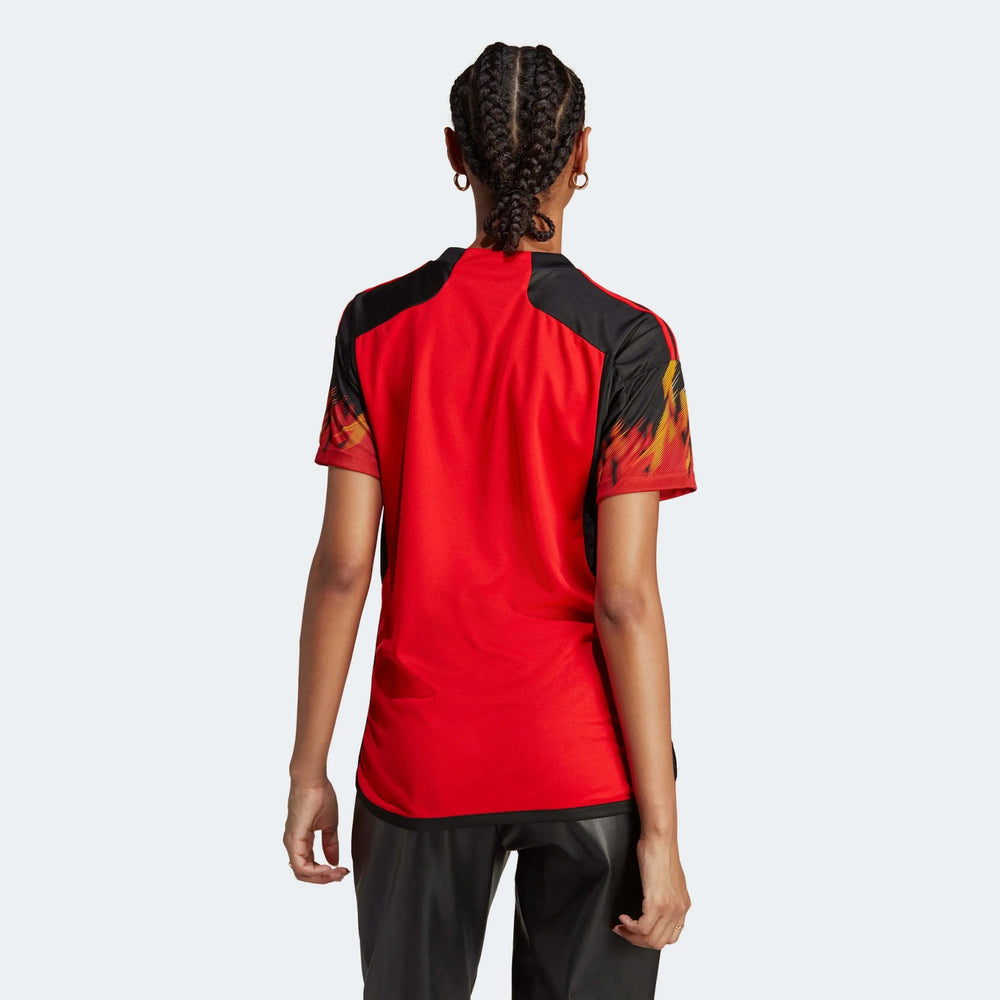 2022-23 Belgium Womens Home Soccer Jersey - Red-Black | Adidas